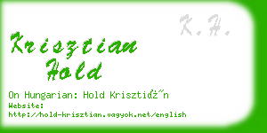 krisztian hold business card